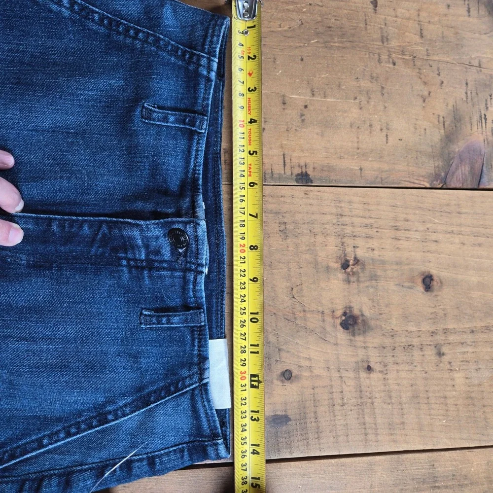 Free People We The Free Level Up Slit Bootcut Jeans Blue Flare Raw Hem 28x31